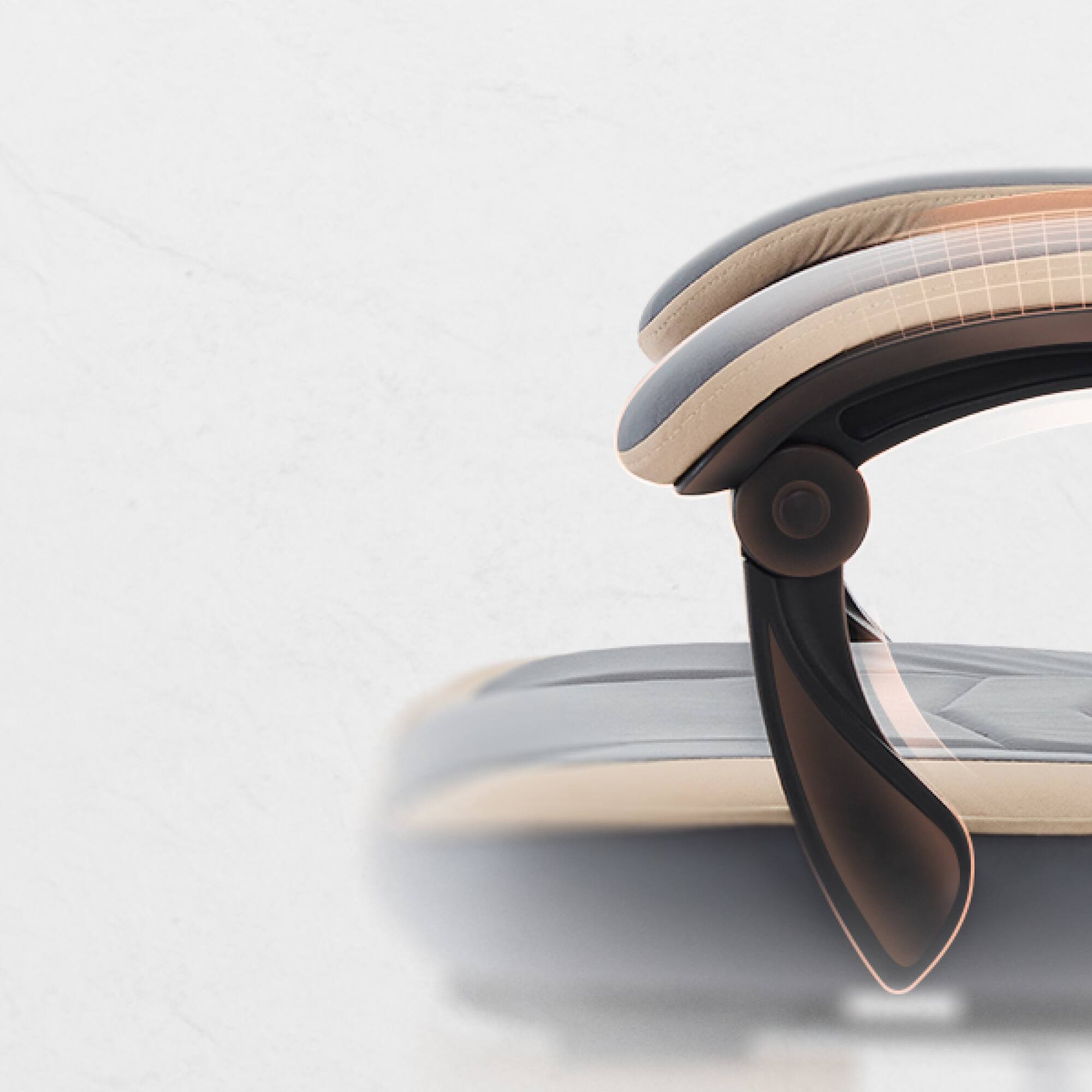 Alt View 2. GOODSILO - Ergonomic Gaming Chair with Adjustable Footrest and Massage Lumbar Support for Enhanced Comfort and Posture - Beige+Blue.