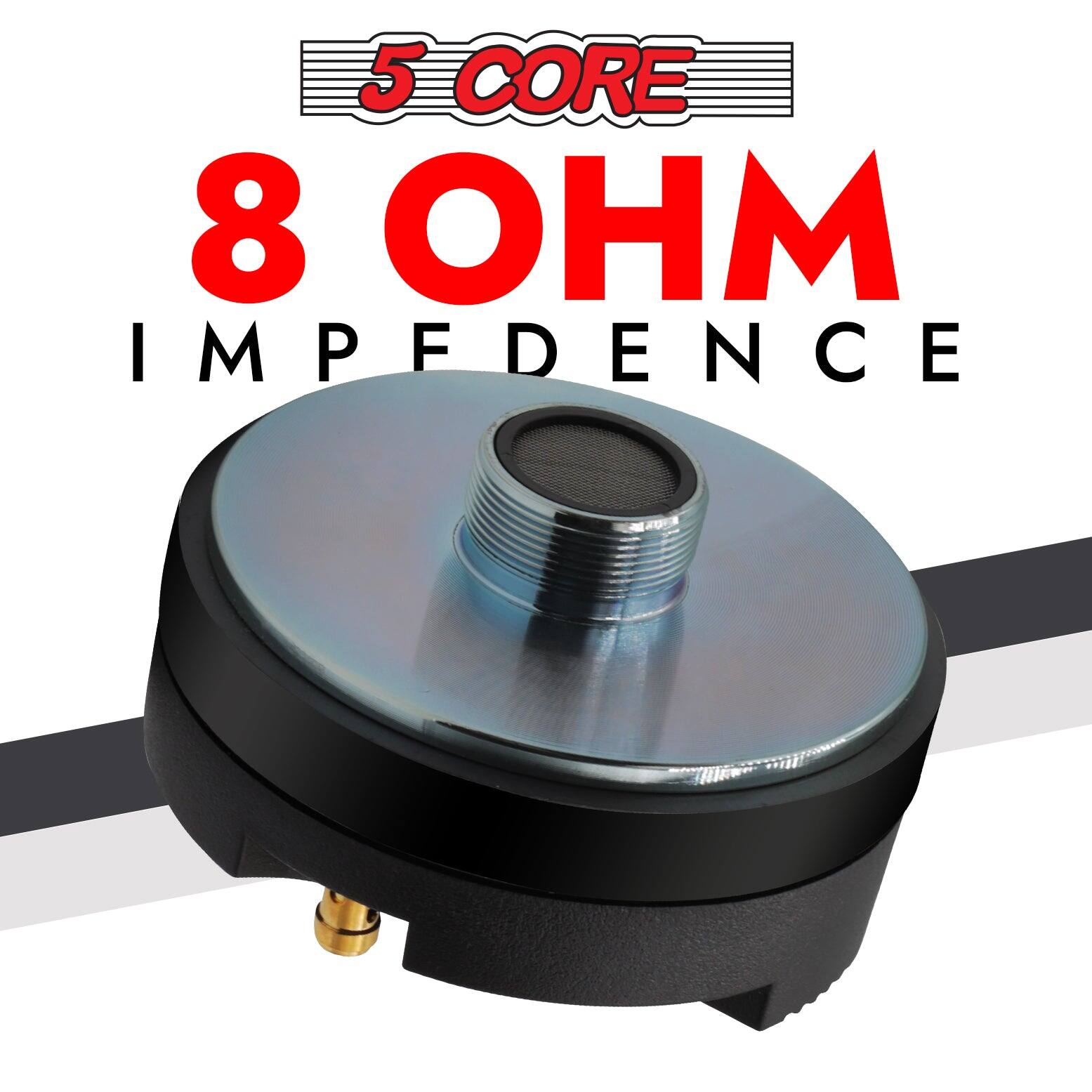 The corrected text is: "5 CORE 8 OHM IMPEDANCE."