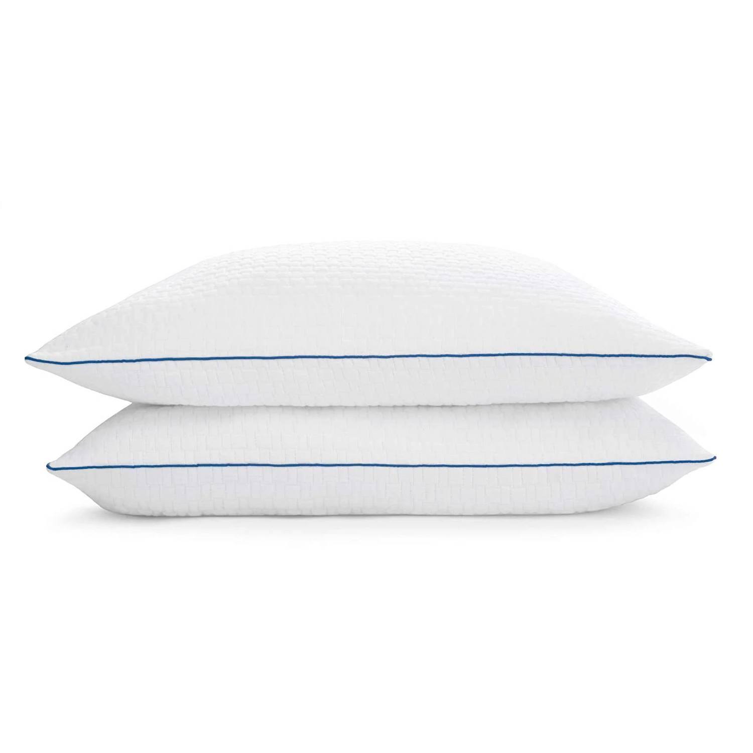 Back. Hivvago - Set of 2 Queen size Memory Foam Pillow with Removable Machine Washable Cover - White.