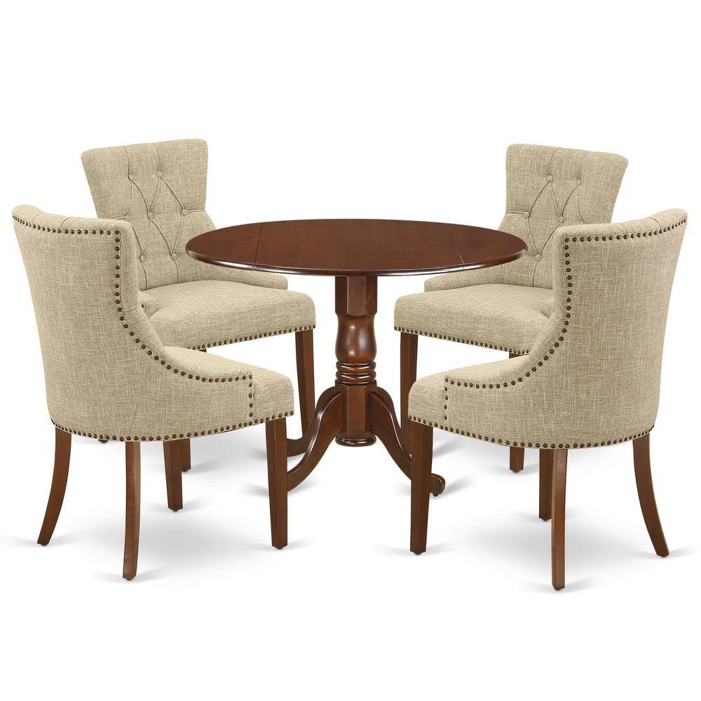 Back. East West Furniture - Dining Room Set Mahogany - Brown.