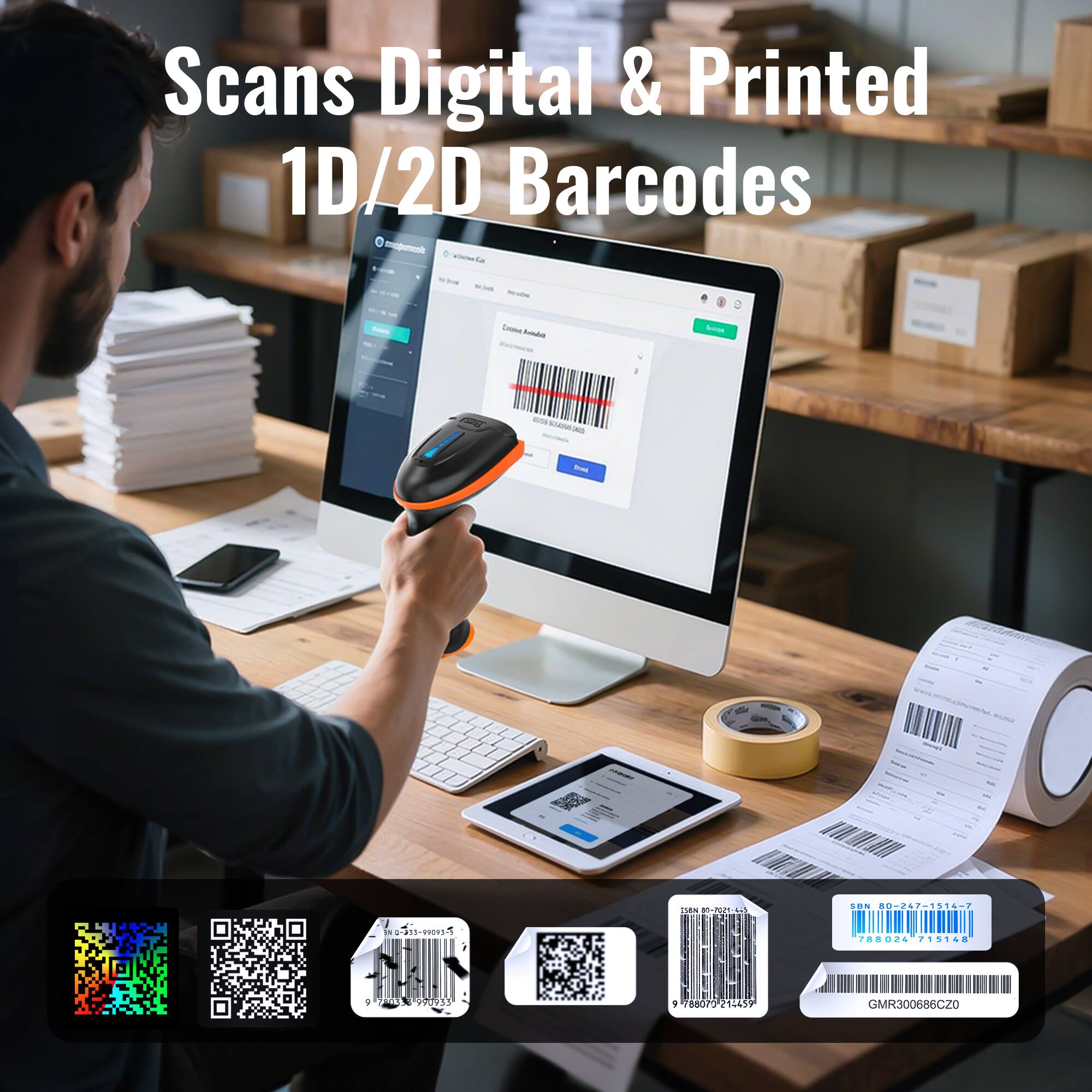 Scans Digital & Printed 1D/2D Barcodes

- CMAIN hsain SON 80 0-247-1316-7 0-90 . 788024 15148 + POMES 1935 1 880 07921245 GMR300686CZ0