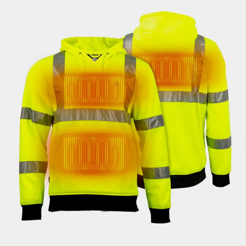 Alt View 1. Mobile Warming - Men's HI-VIZ Heated Pullover Hoodie - HI-VIS.