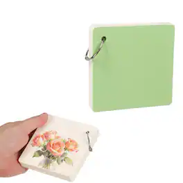 Unique Bargains - Mini Watercolor Sketchbook 3.94x3.94 Inch, 55 Sheets/110 Pages 230GSM Portable Square Travel Notebook Painting - Green