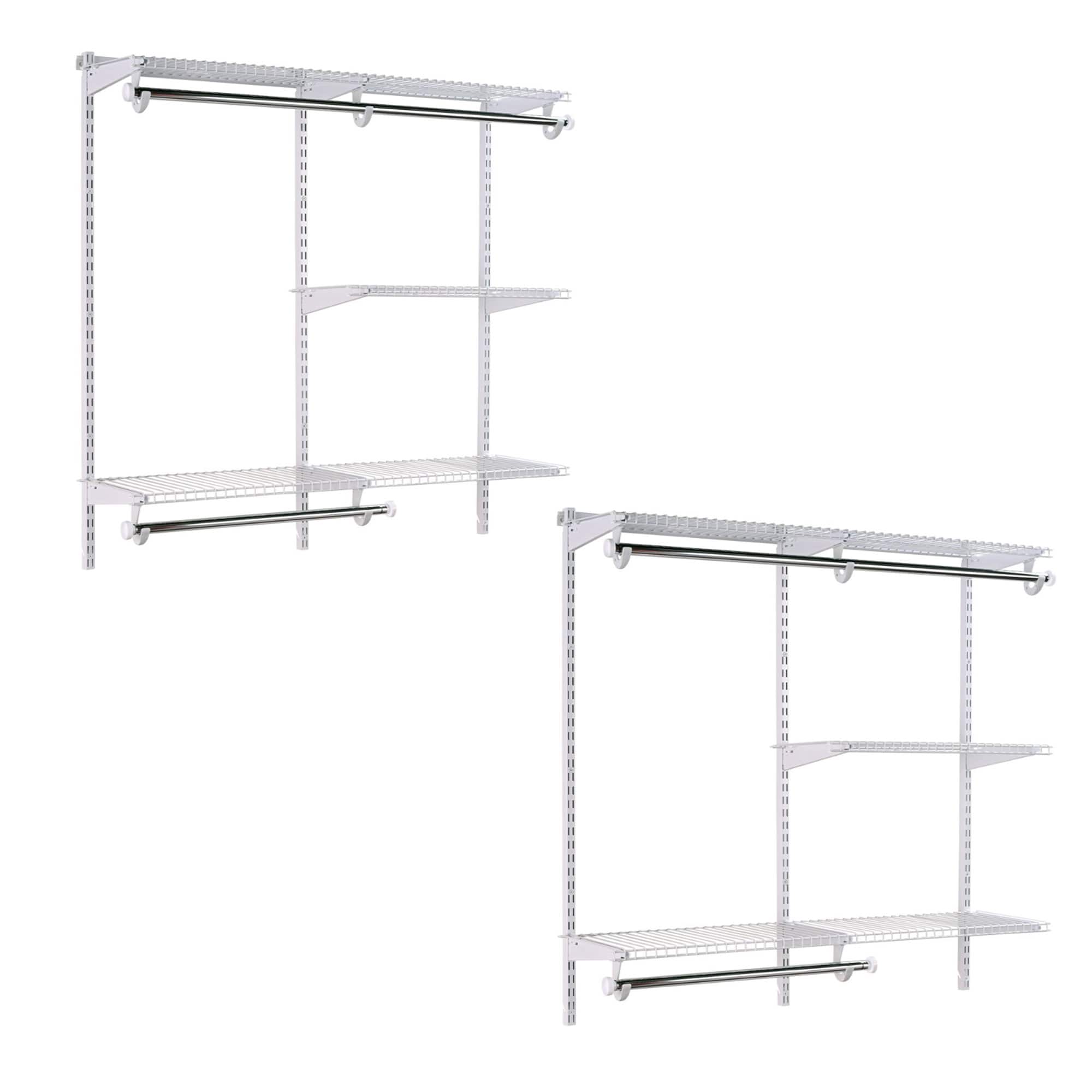 Photos - Other Decoration Rubbermaid  Configurations 4 to 8 Ft Custom Closet Organizer Kit, White  2 x 2060344 (2 Pack)