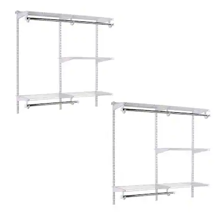 Front. RubberMaid - Rubbermaid Configurations 4 to 8 Ft Custom Closet Organizer Kit, White (2 Pack).