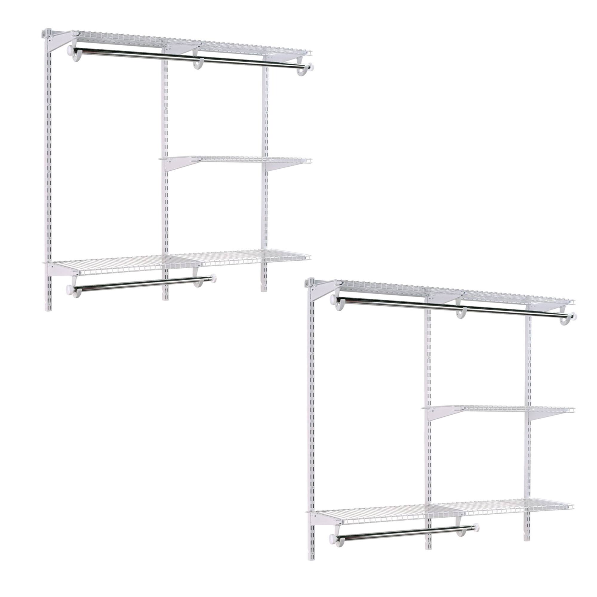 Front. RubberMaid - Rubbermaid Configurations 4 to 8 Ft Custom Closet Organizer Kit, White (2 Pack).