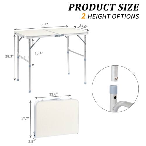PRODUCT SIZE  
2 HEIGHT OPTIONS  

35.6"  
23.6"  
28.3"  
15.4"  
23.6"  
17.7"  
2.5"