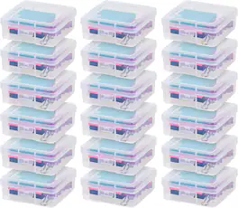 IRIS USA - Plastic Small Storage Containers with Latching Lid for Pencil Box, Lego, Crayon, Stackable