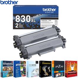 Brother - High-Yield Toner Black Twin Pack with Tech Smart USA Printer Softwares