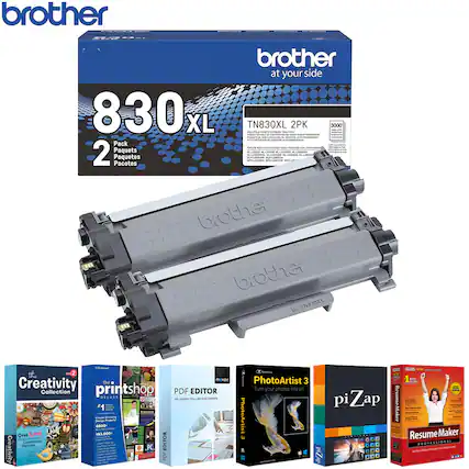 brother at your side
830 XL TN830XL
2PK
3000
Pack
Paquets
Paquetes
Pacotes
Creativity the Collection
printshop
PDF EDITOR
PhotoArtist 3
piZap
ResumeMaker PROFESSIONAL
