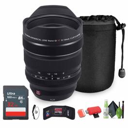 Fujifilm - XF 8-16mm f/2.8 R LM WR Lens, Lens Pouch, 32GB Memory Card, Bundle - Black
