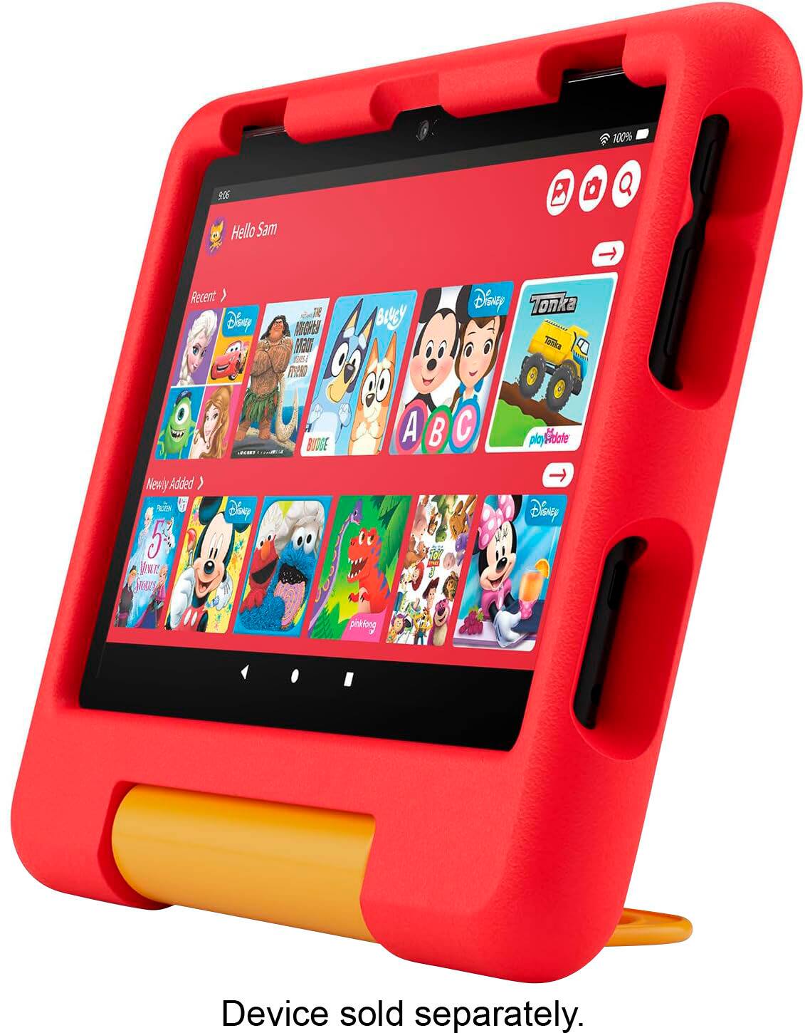 The text on the image reads: "Device sold separately."