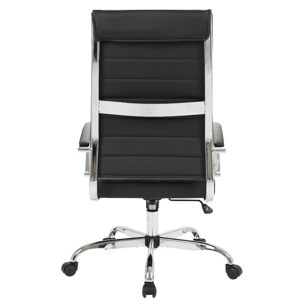 Alt View 5. LeisureMod - Benmar High Back Leather Office Chair with Adjustable Height, Swivel Base, Ergonomic Design Modern Conference Chair - Black.