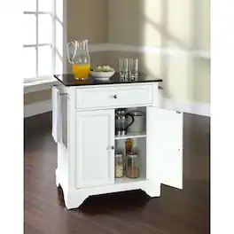 Crosley Furniture - Lafayette Granite Top Portable Kitchen Island/Cart - White