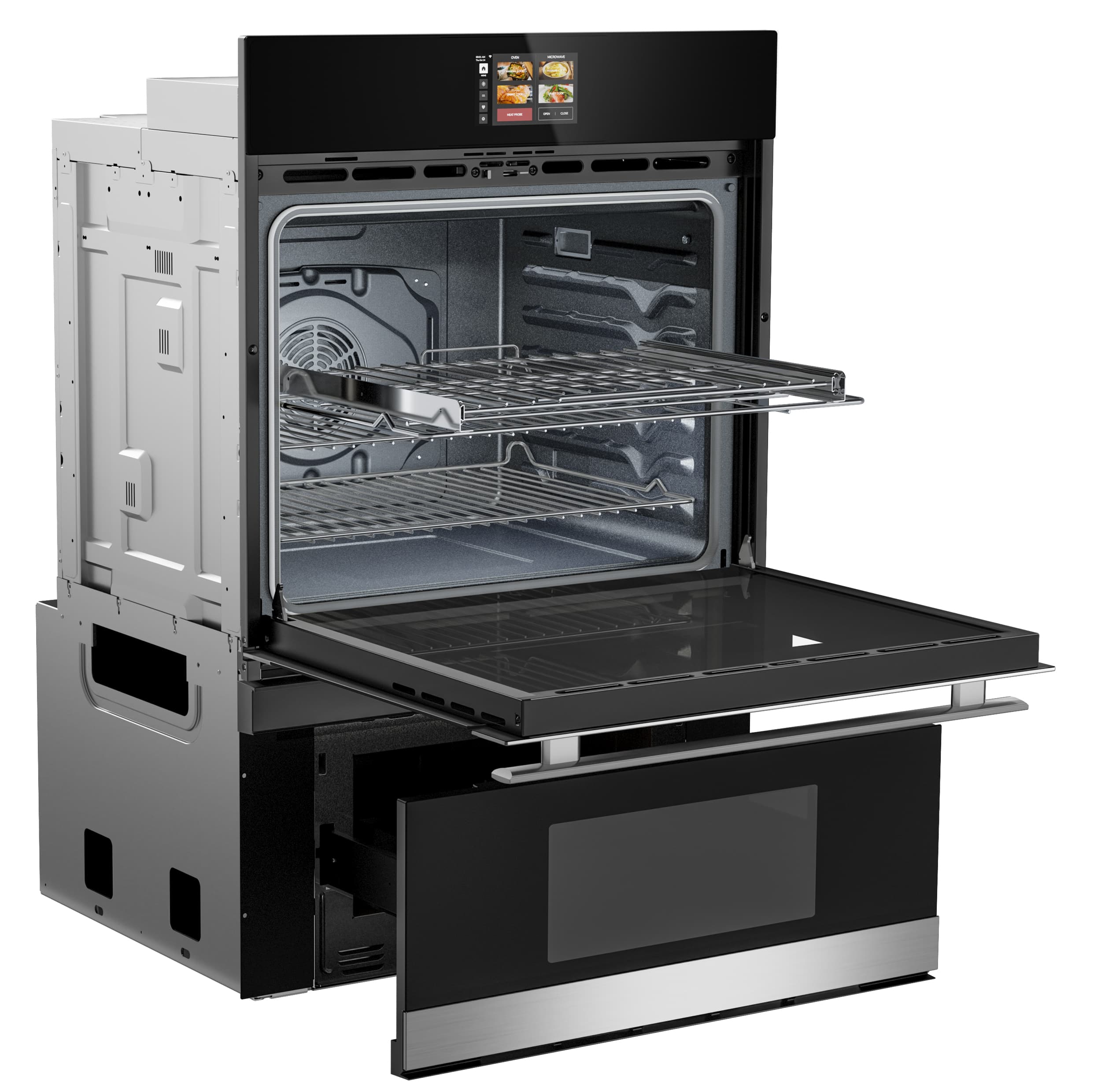 Alt View 1. Sharp - 30 In Smart Convection Wall Oven and Microwave Drawer Combination for Single Cutout with Alexa Compatibility (SWB3085HS) - Stainless Steel.