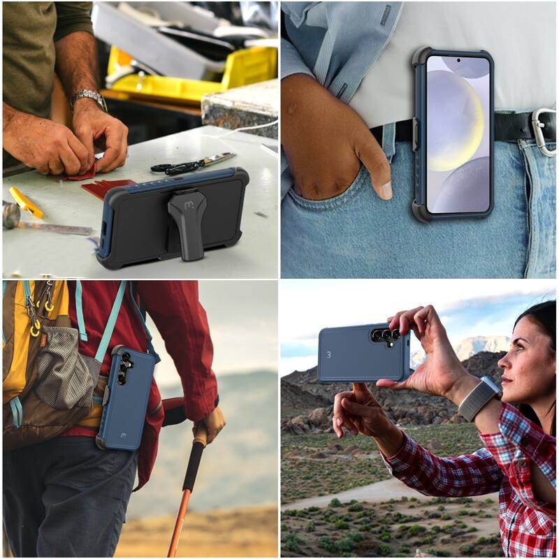 Alt View 4. Mybat Pro - MyBat Pro Maverick Series Case with Holster for Samsung Galaxy S24 Plus - Blue - Blue.