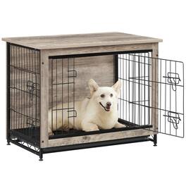 Songmics Home - Dog Crate Furniture, 32.5" Side End Table, Modern Kennel for Dogs Indoor up to 45 lb - Greige