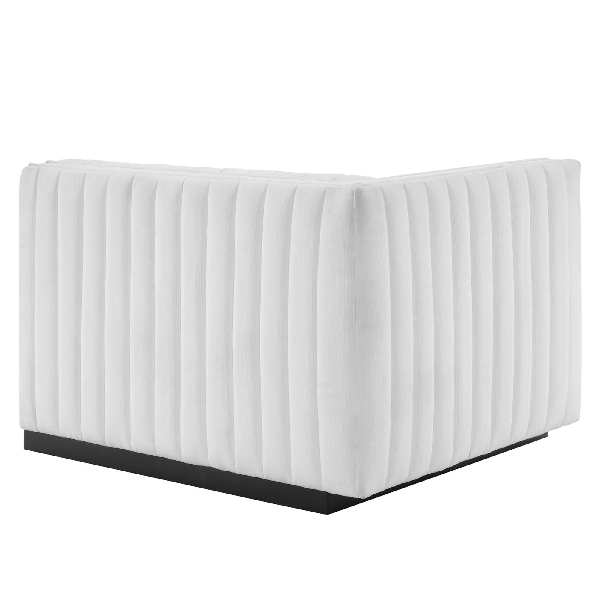 Back. Modway - Conjure Channel Tufted Upholstered Fabric Left-Arm Chair by Modway - Black White.