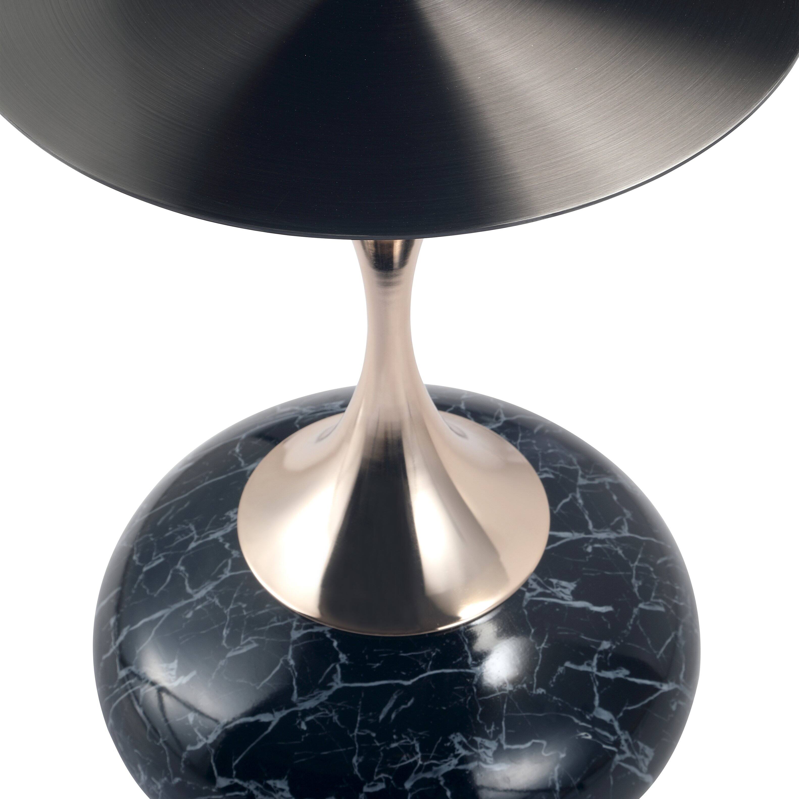 Alt View 6. LeisureMod - Savoy Black Circular Top End Table with Powder Coated Finish for Living Room/Offices - Stone Black.
