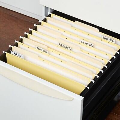 Staplets File Staples Hanging File Folders, 1/5 Cut Tab, Letter Size, 25/Box Yellow ...