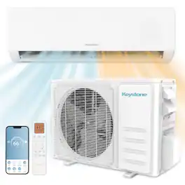 Keystone - Core 230V 550 Sq. Ft. 12,000 BTU Smart Mini Split Air Conditioner 12,000 BTU Heater - White