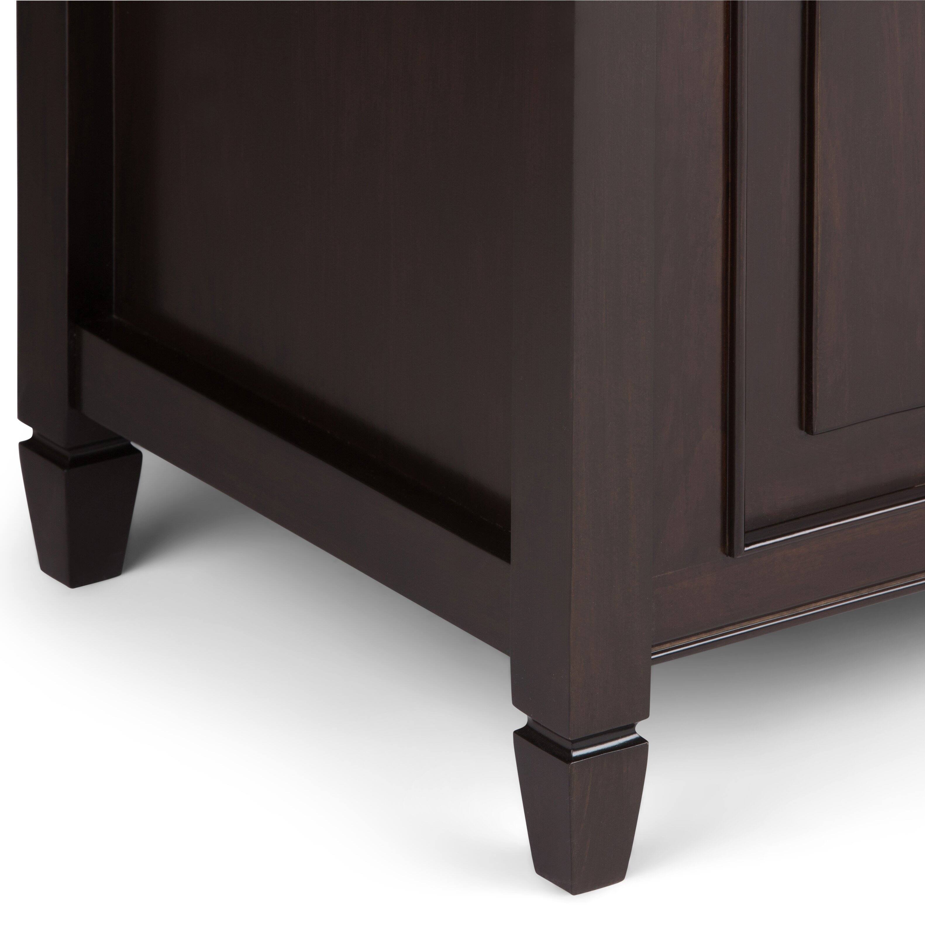 Alt View 8. Simpli Home - Connaught Solid Wood 51 inch Wide Storage Bench Trunk and 40 inch Wide Storage Cabinet in Dark Chestnut Brown - Dark Chestnut Brown.
