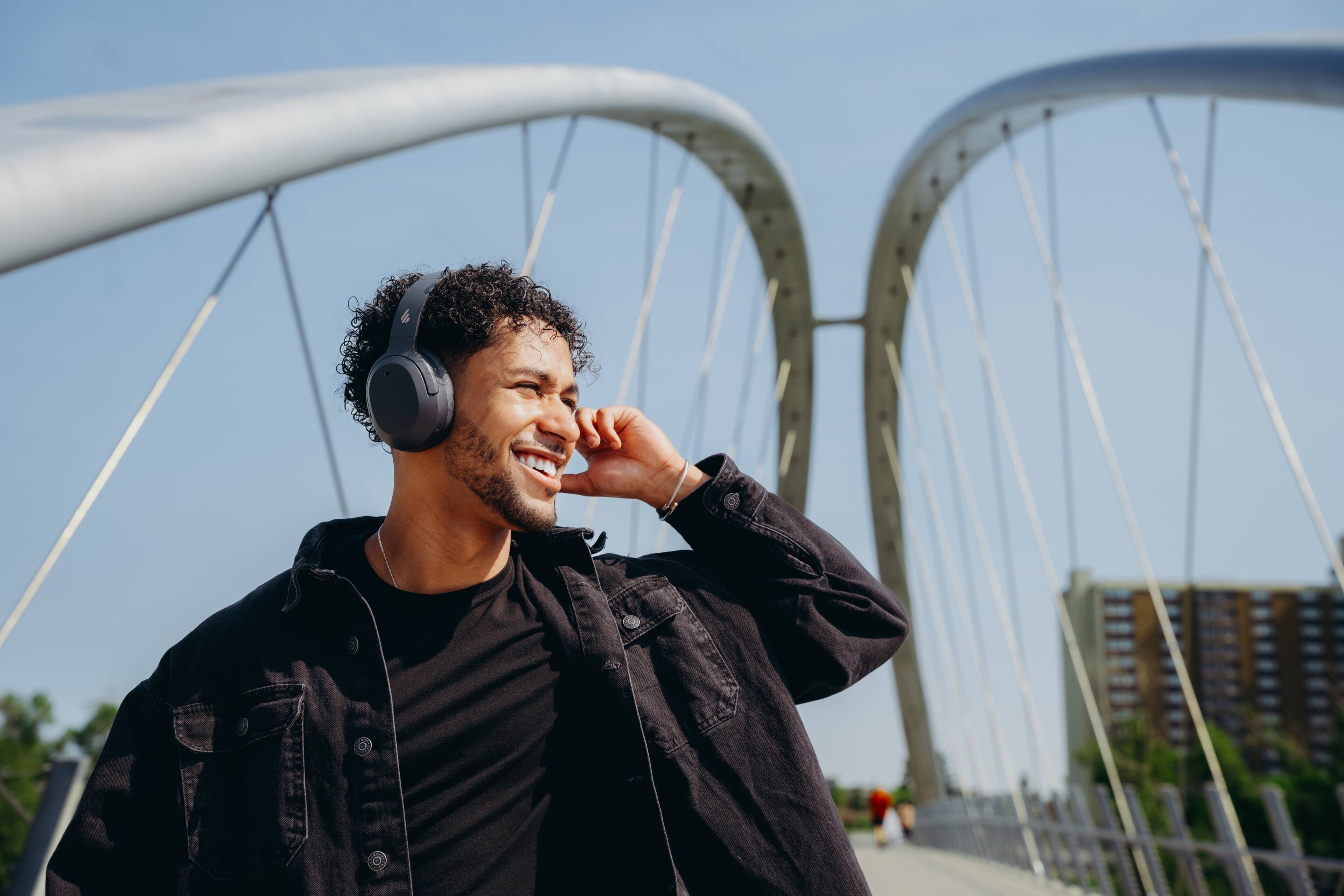Alt View 3. Edifier - Edifier W820NB Plus Gen 2 Wireless Over-Ear Headphones with -49dB ANC, LDAC Hi-Res Audio, 88H Battery, Dark Gray - Dark Gray.
