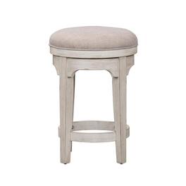 Liberty Furniture Industries - Farmhouse Reimagined Console Swivel Stool in Antique w/ Chestnut Top - White