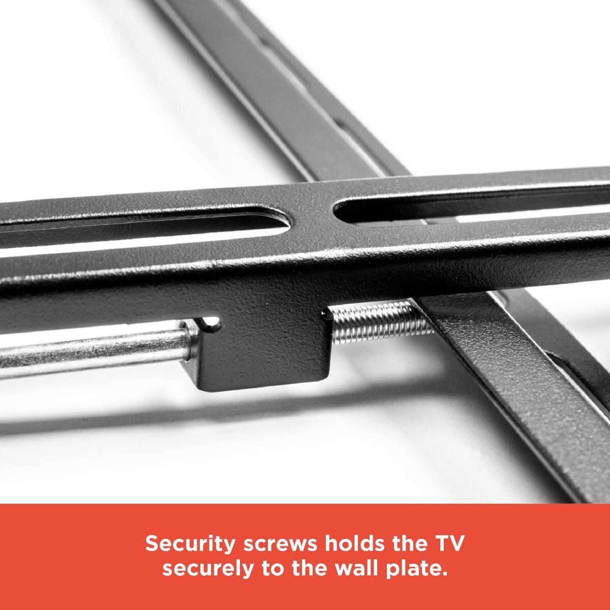 Security screws hold the TV securely to the wall plate.