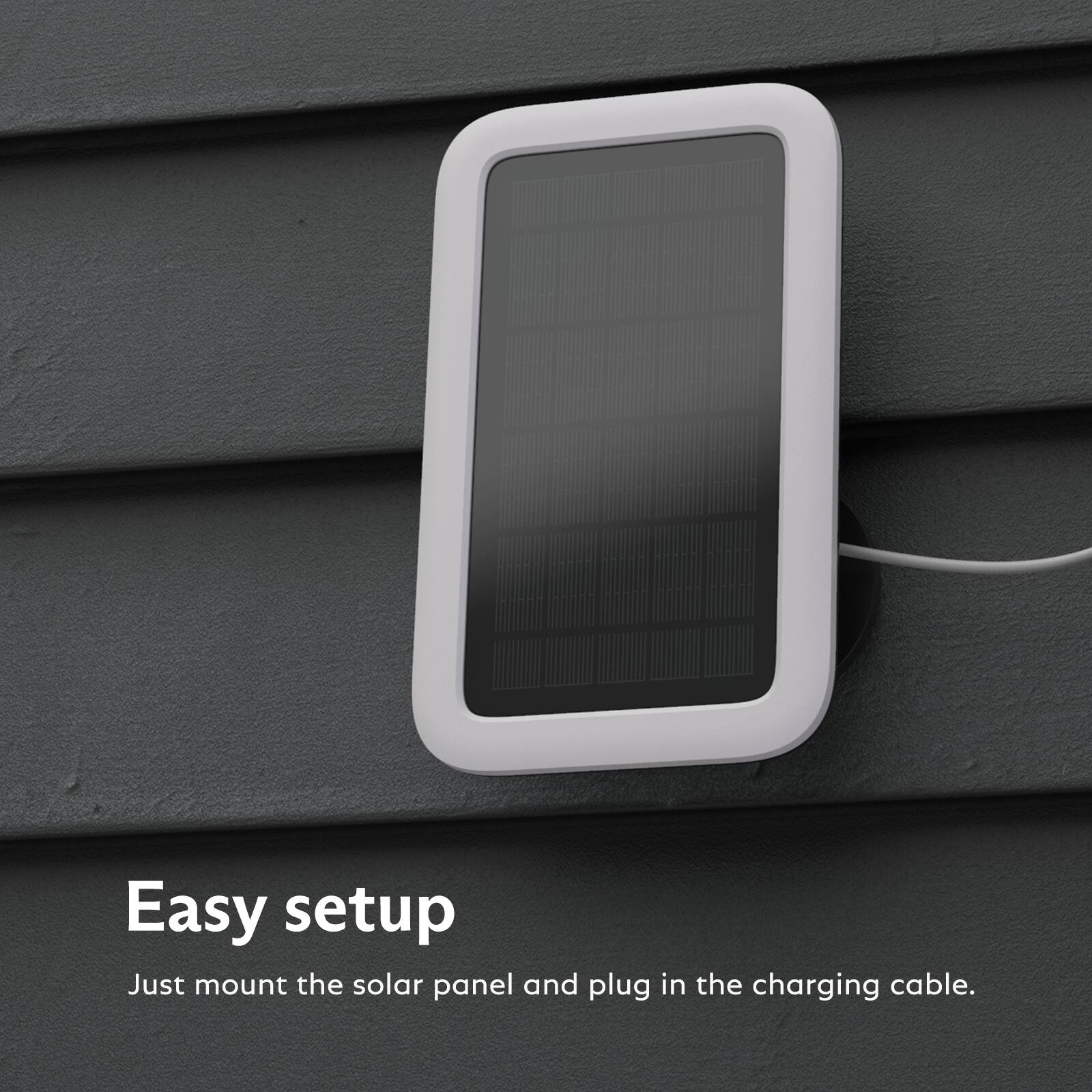 Easy Setup: Just mount the solar panel and plug in the charging cable.
