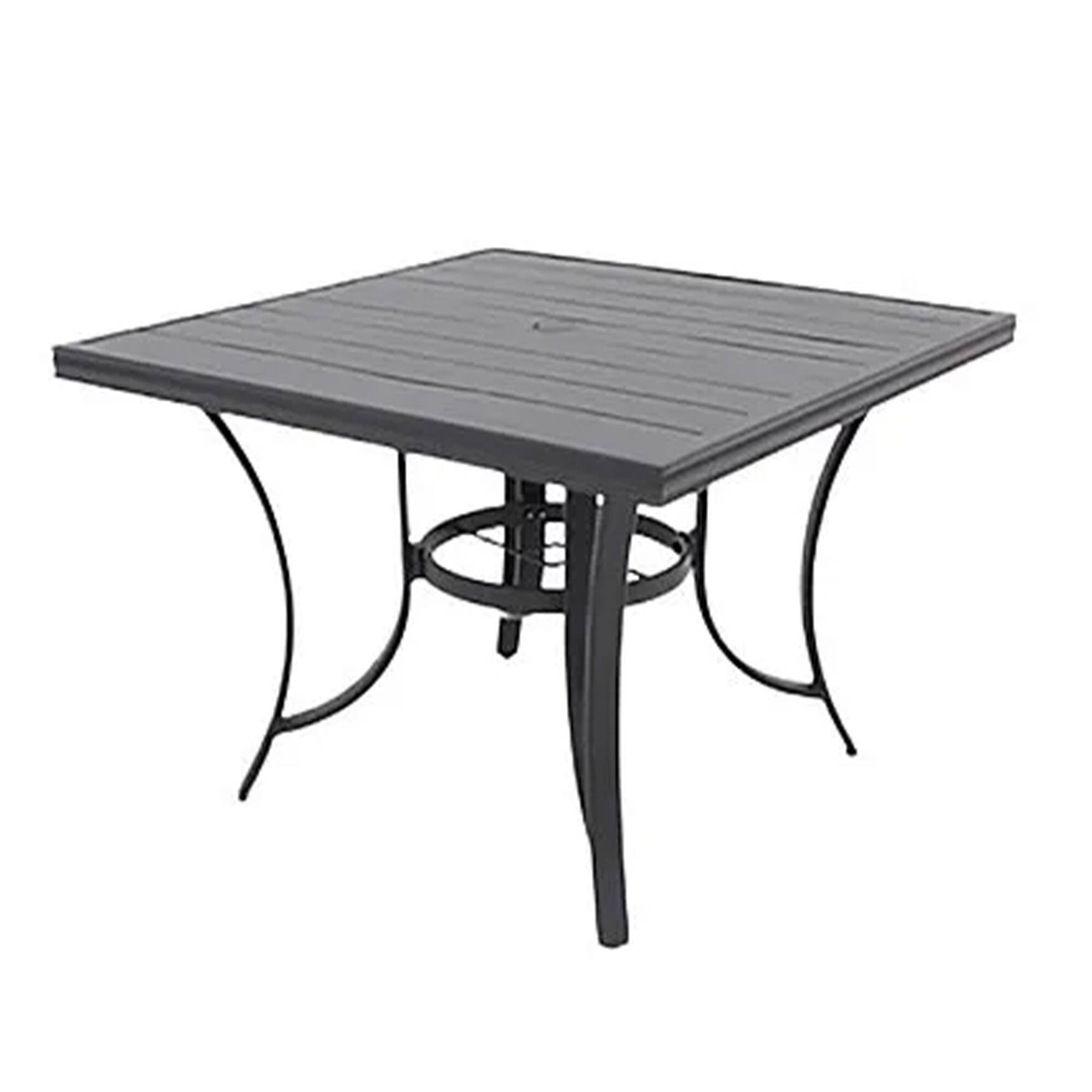 Four Seasons Courtyard - Palermo Slat Top Dining Table with Umbrella Hole - Gray price history on PriceWatchPro