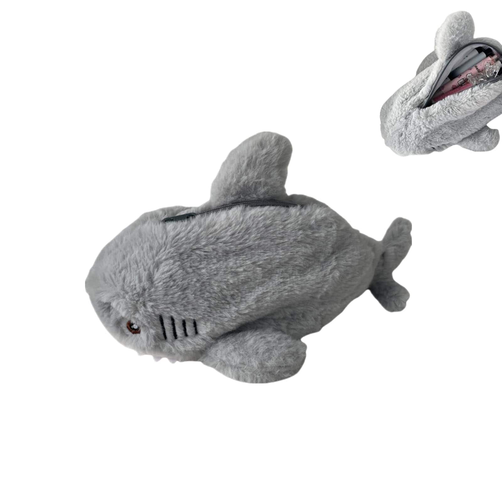 Dapper Styles - Shark Pencil Case Pouch Cute Animal Plush For Office Supplies - Default