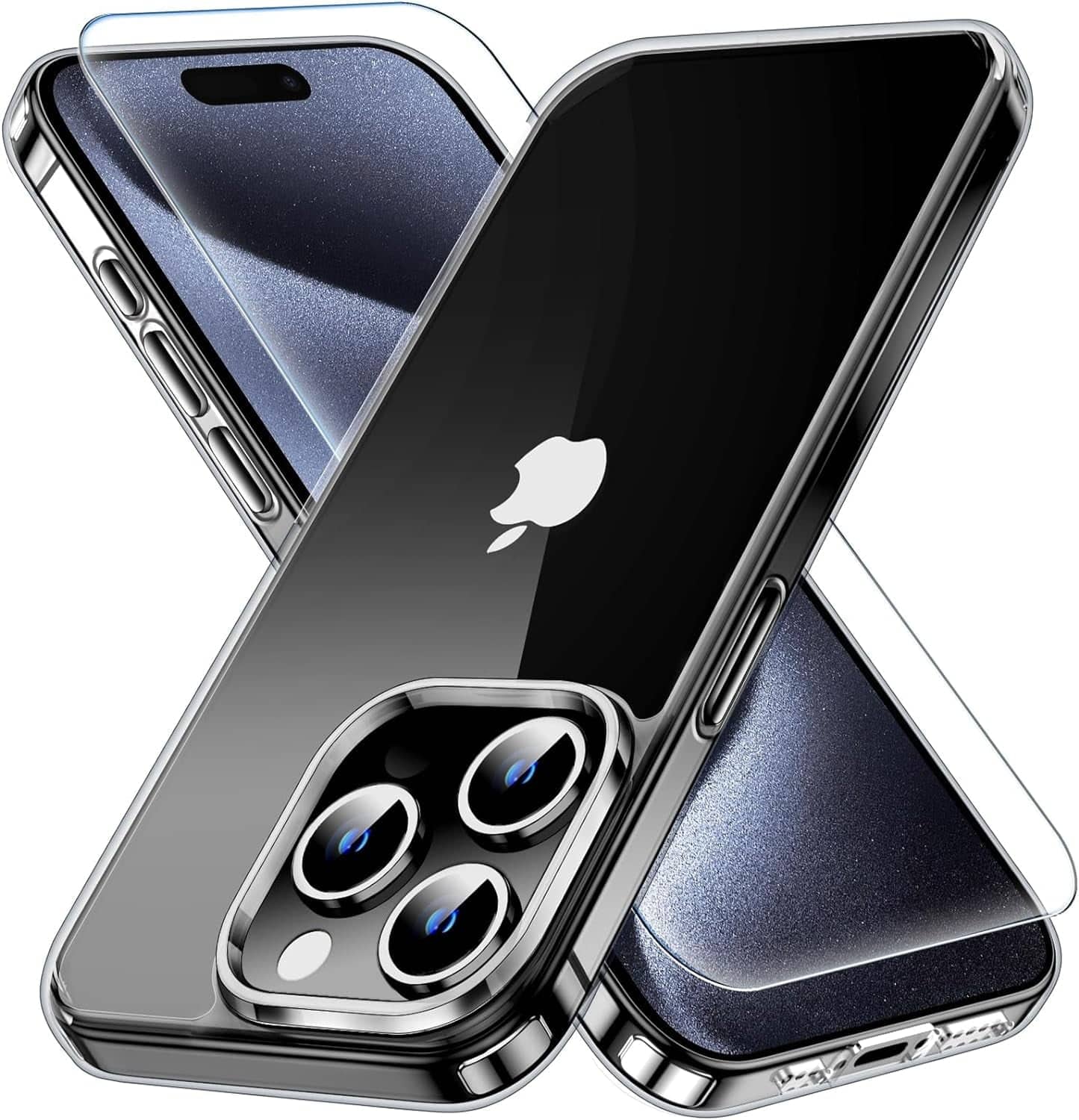Front. Entronix - Entronix iPhone 15 Pro Max Bundle - Clear Case & Screen Protector for Ultimate Protection - Clear.