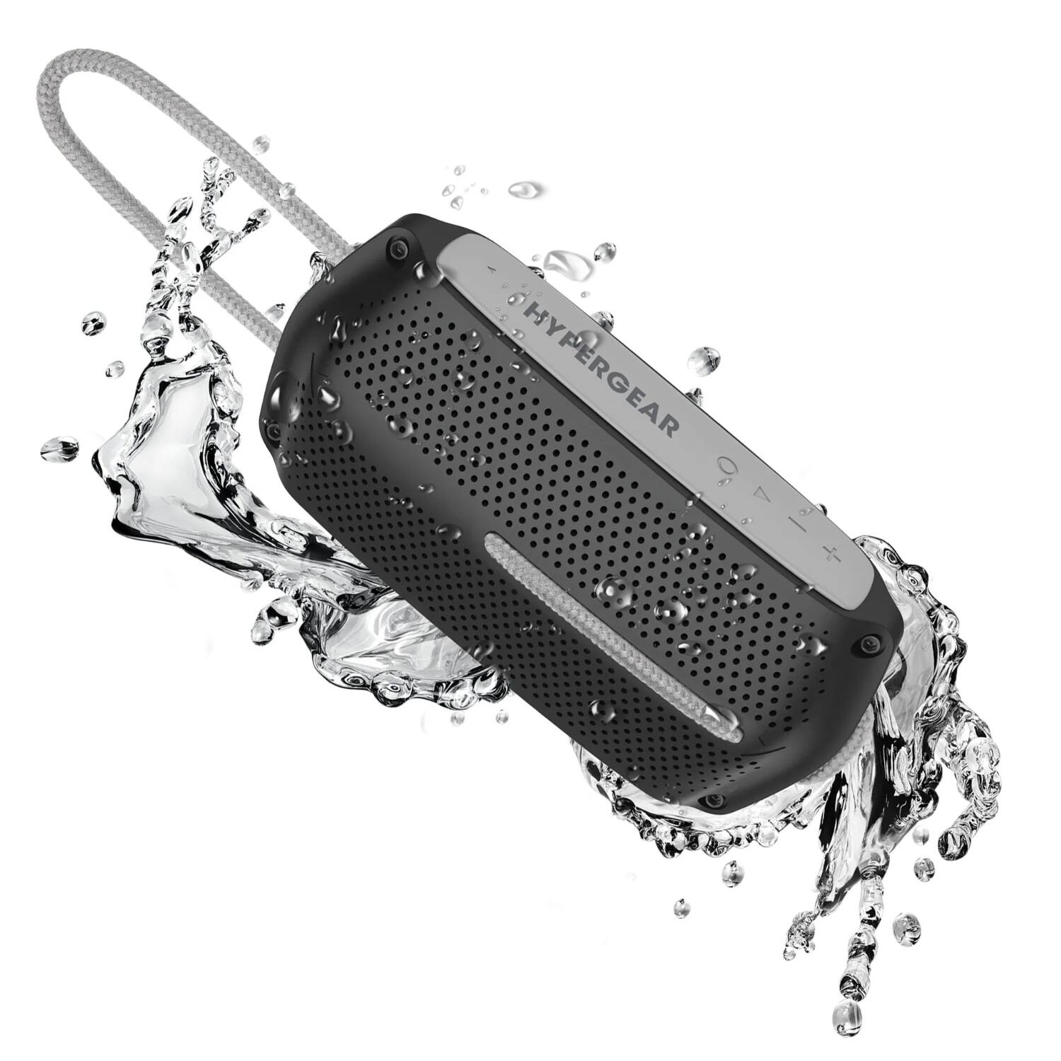 Front. Stock Preferred - Wave Water-Resistant Wireless Speaker - Black Grey.