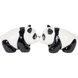 Pacific Trading - Cutie Panda Bears Kissing Attractives Magnetic Ceramic Salt and Pepper Shaker Set - Multicolor