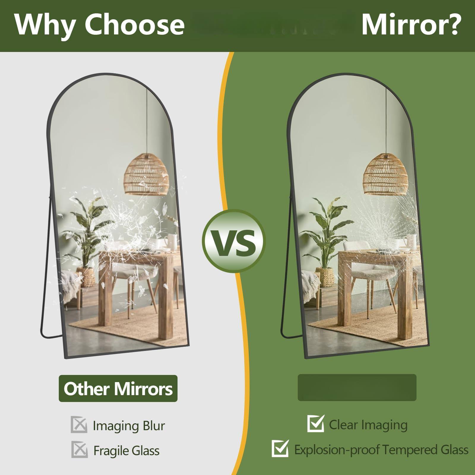 Why Choose Mirror?

VS

Other Mirrors
- Imaging Blur
- Fragile Glass

Clear Imaging
- Explosion-proof Tempered Glass