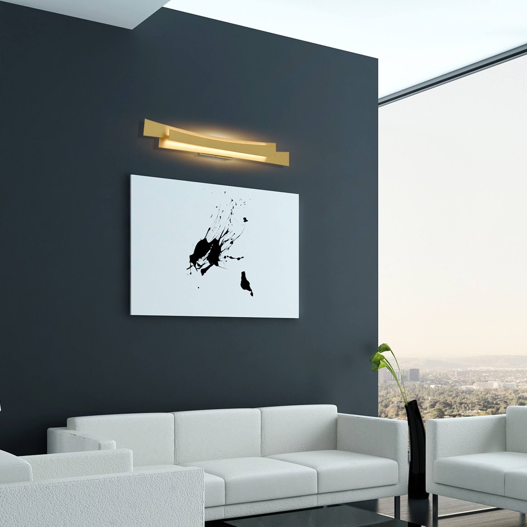 Alt View 5. CWI Lighting - Candora Integrated LED Brass Vanity Light - Brass.