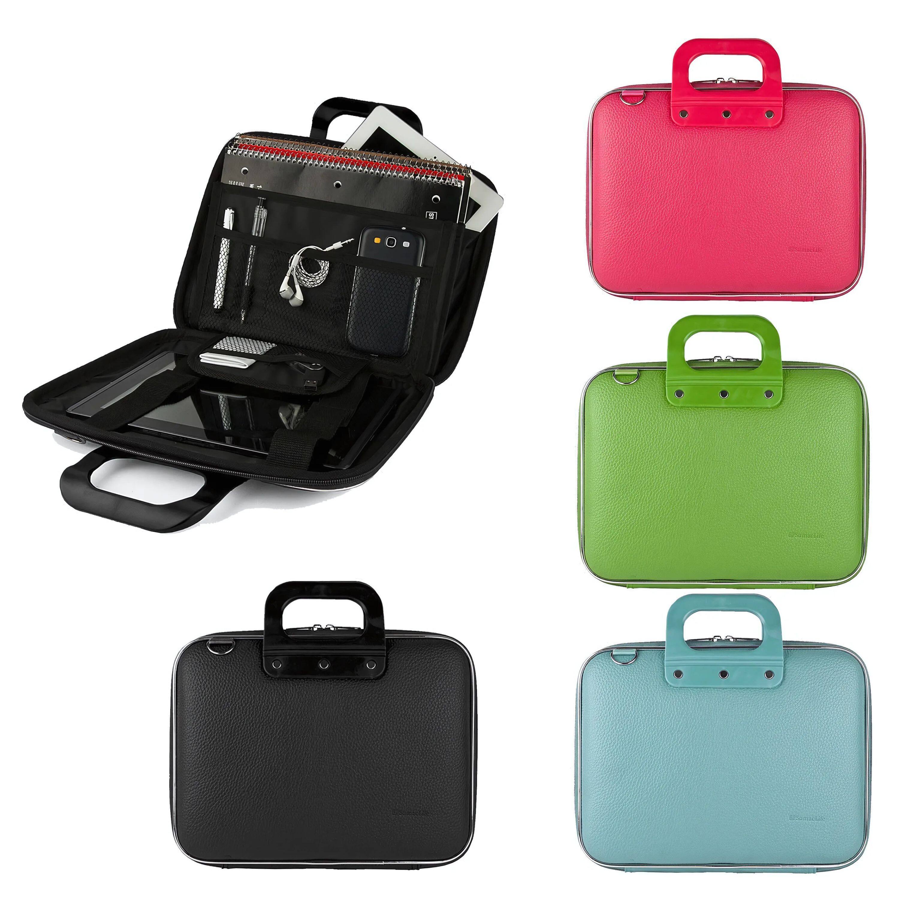 Alt View 1. Kitcheniva - Leather Laptop Shoulder Bag Carry Case For 12" Laptop Pink - Pink.