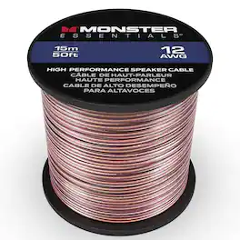 Monster - XP Copper Clad Aluminum (CCA) Speaker Wire 12 Gauge Cable 50 FT Spool - Ideal for Home Cinema Cables and Car Audio Cable - Rose Gold