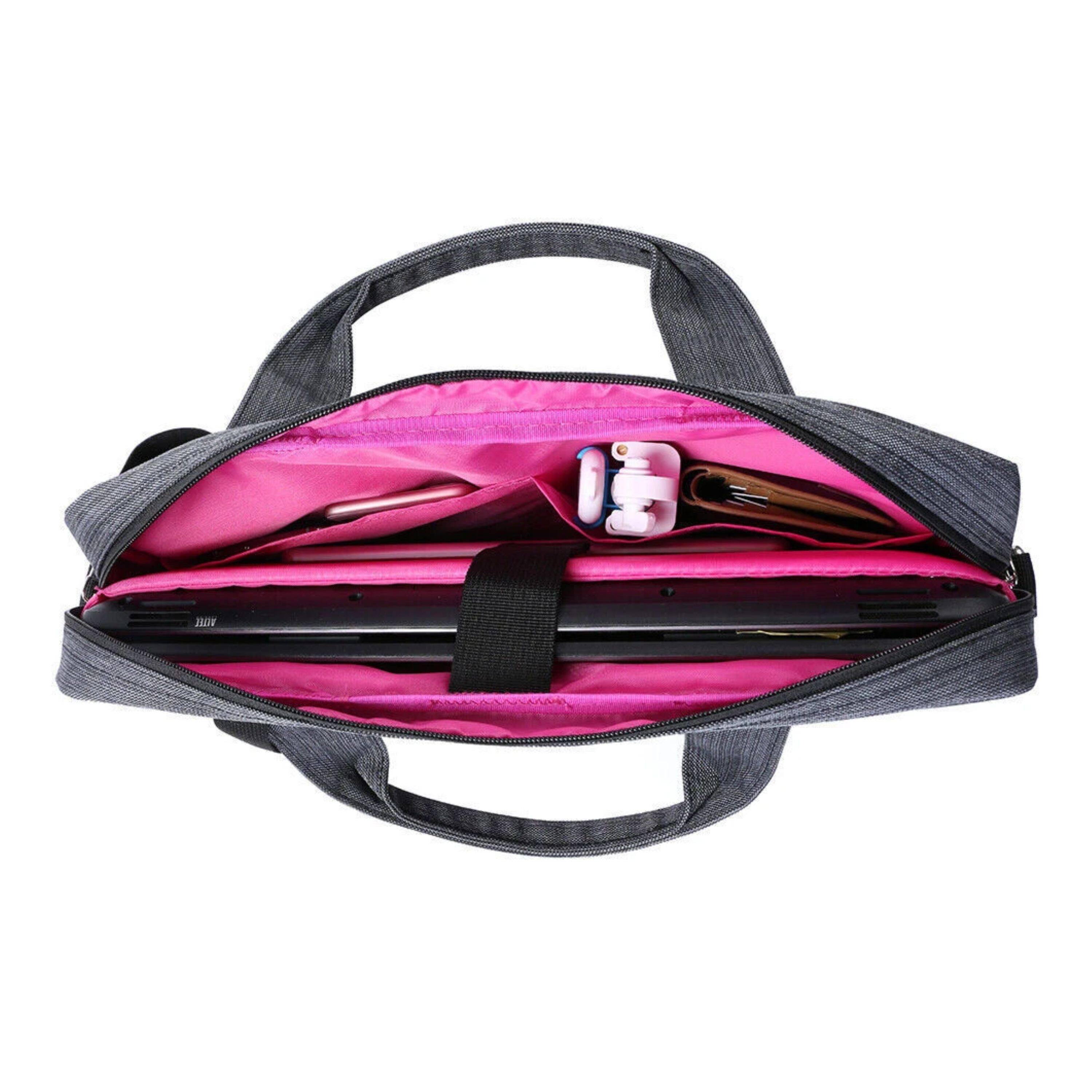 Back. Kitcheniva - Nylon Laptop Shoulder Messenger Bag For 13" Laptop Magenta - Magenta.