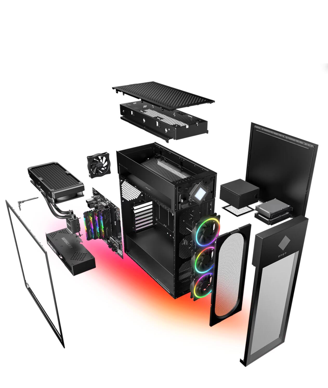 Alt View 9. HP - OMEN 45L Desktop PC (Ultra 9- 285K, 128GB, 1TB SSD, GeForce RTX 5090, Thunderbolt 4, Win 11 Home) w/USB Hub - Black.