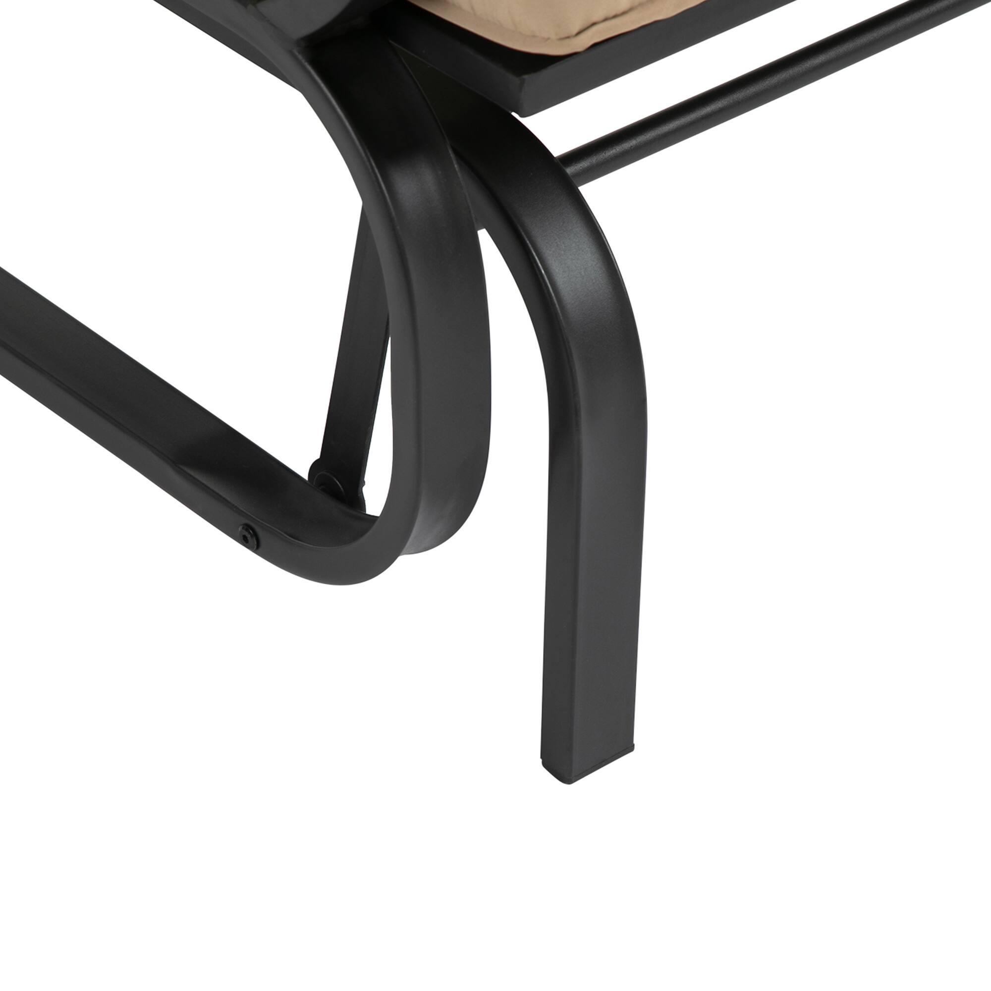 Alt View 4. Outsunny - Swing Glider Rocking Chair, Double Patio Bench, 2 Person Loveseat with Steel Frame, Cushions, Pillow Armrests - Khaki.