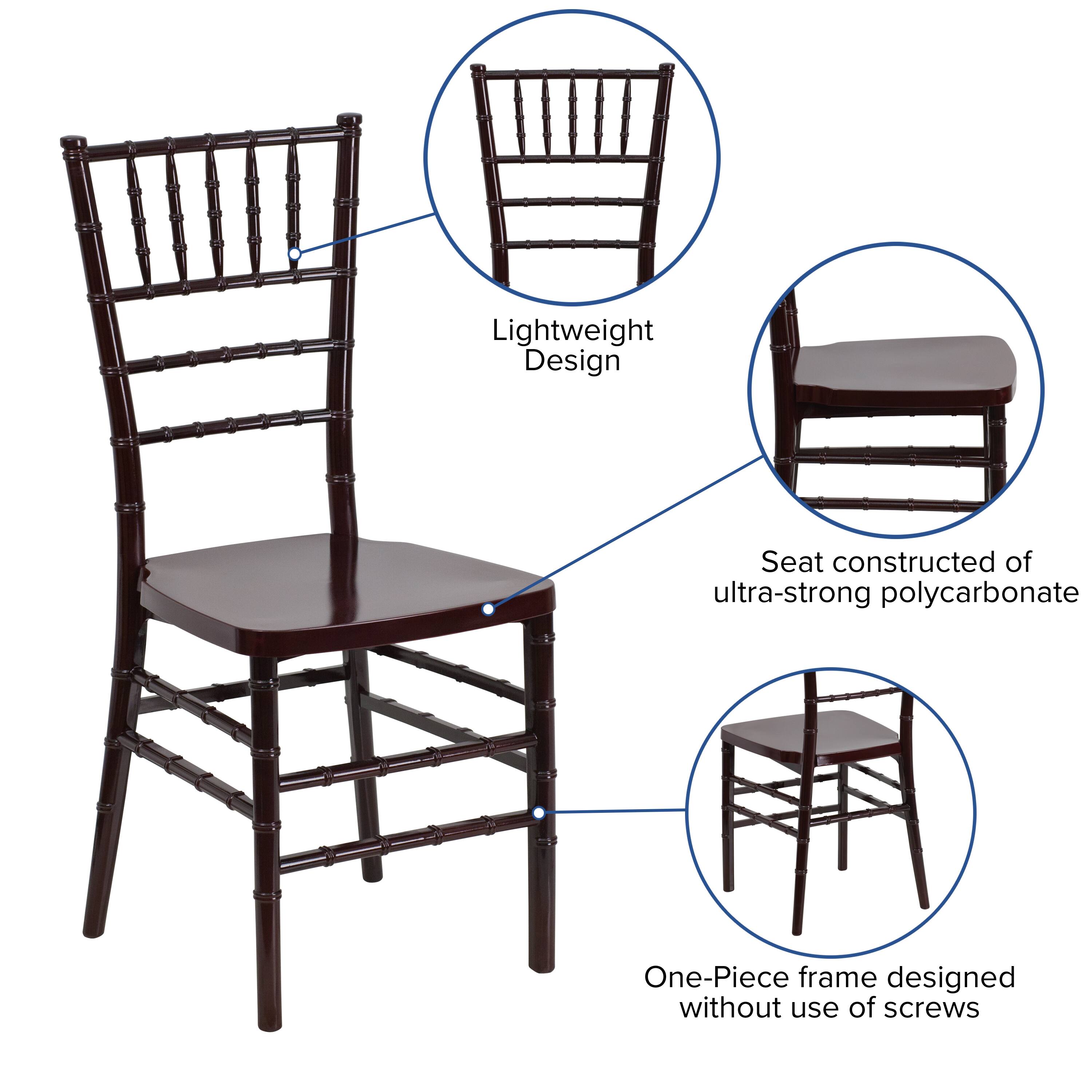 Lightweight Design  
Seat constructed of ultra-strong polycarbonate  
One-Piece frame designed without use of screws