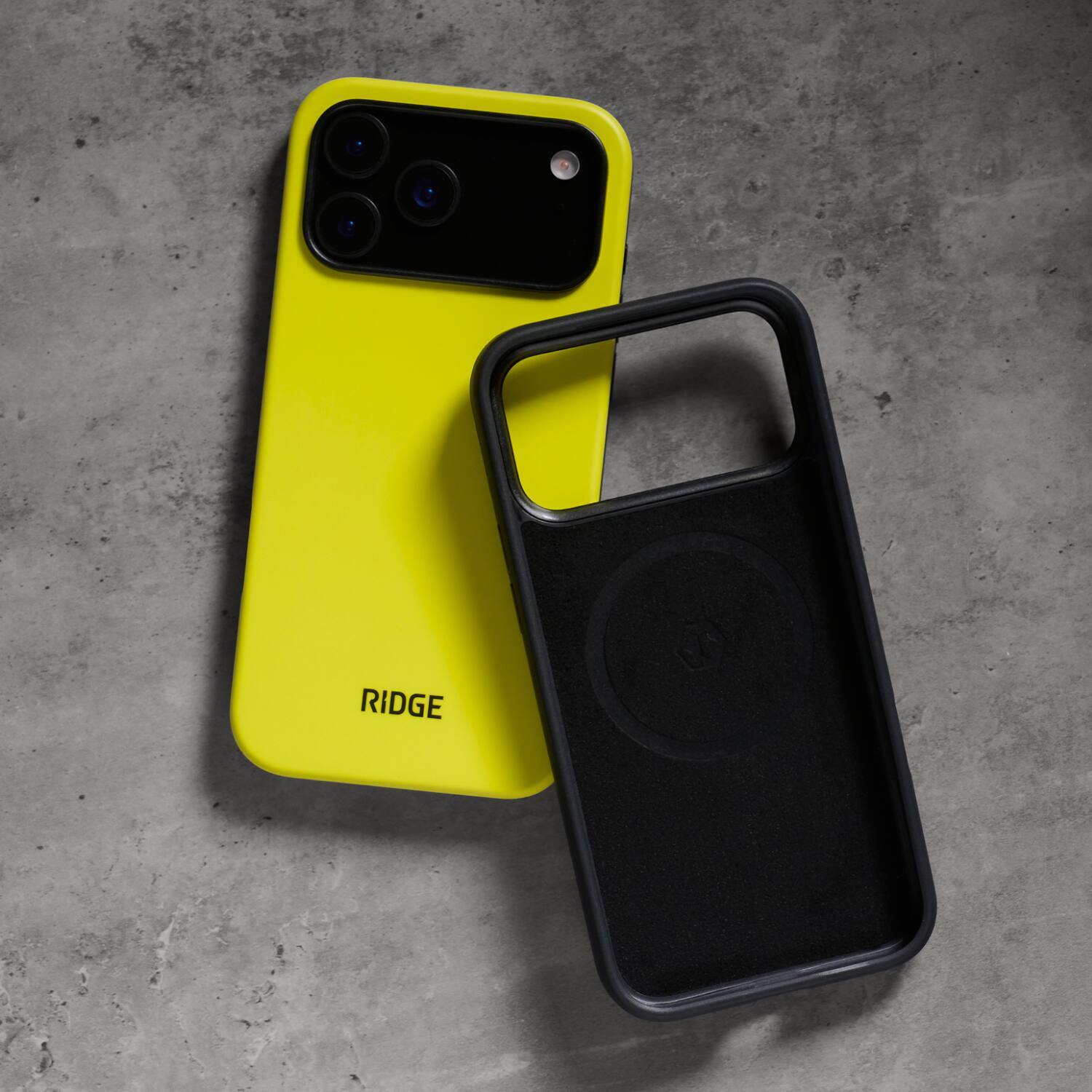 Back. The Ridge Wallet - iPhone 17 Pro - Hyper Lime - Green.