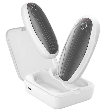 Front. Morfone - Rechargeable Hand Warmers (2-Pack) 14000mAh Wireless Charging Case 3-Level Heating Settings Portable Hand Warmer.