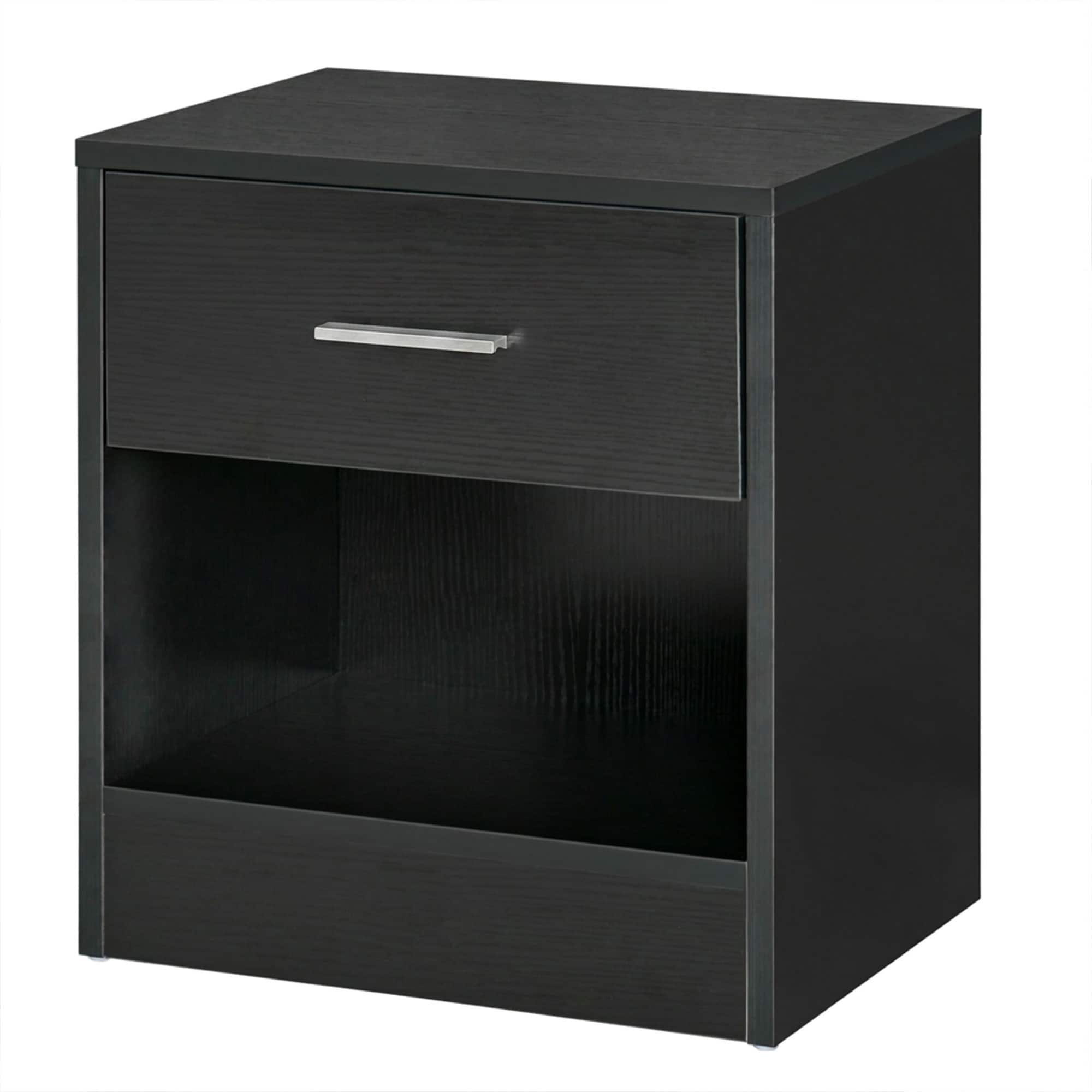 Homcom - Side Table with Drawer and Storage Shelf, End Table for Living Room - Black