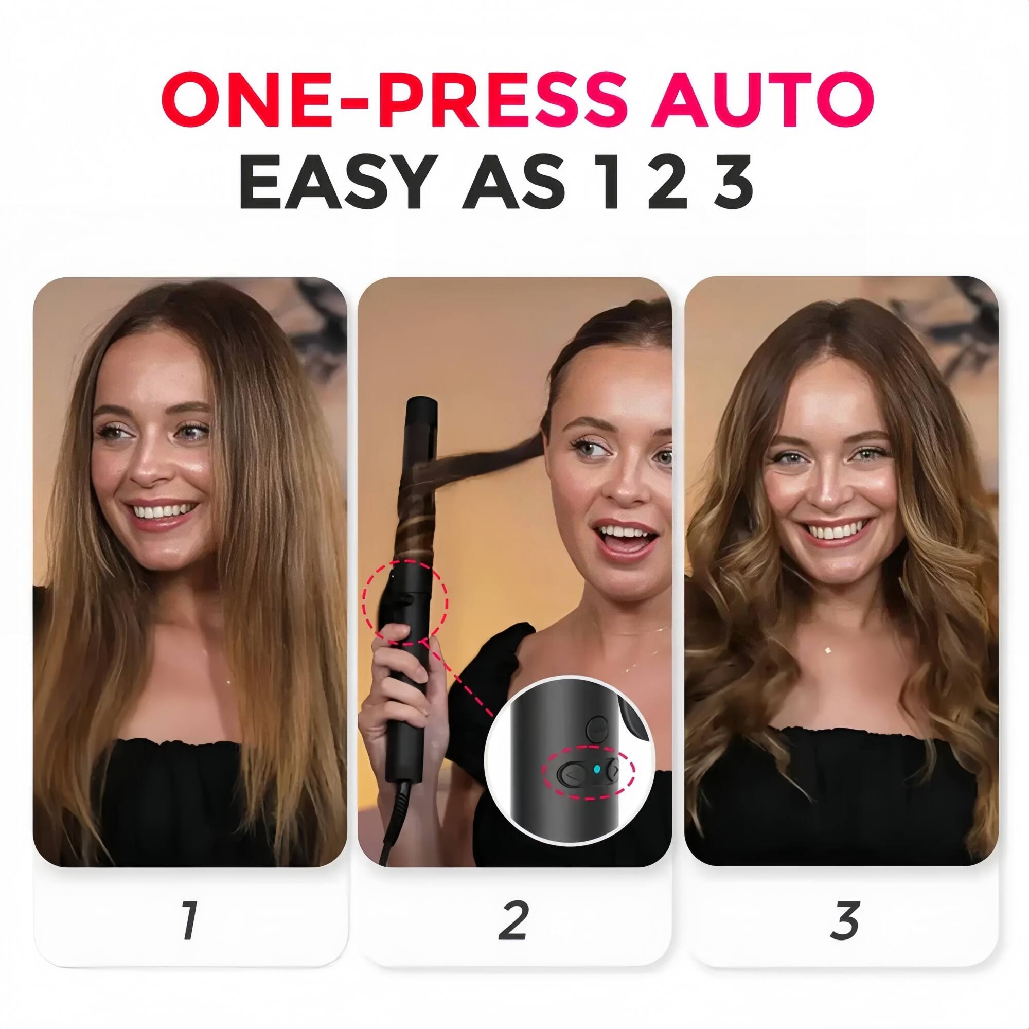ONE-PRESS AUTO  
EASY AS 1 2 3  

1  
2  
3