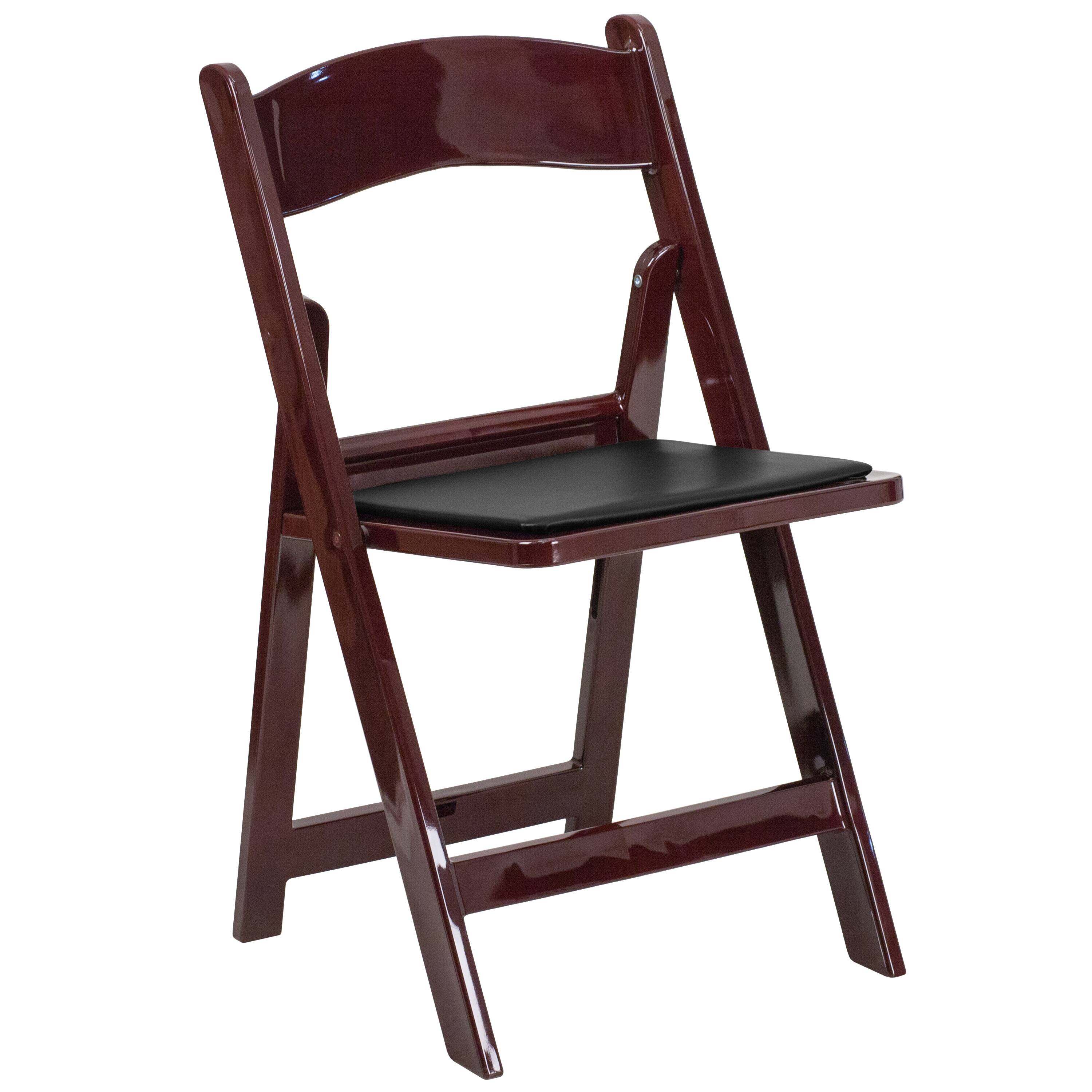Alt View 7. Emma + Oliver - Set of 4 800 lb Weight Capacity Indoor/Outdoor Resin Folding Chairs - Red Mahogany.