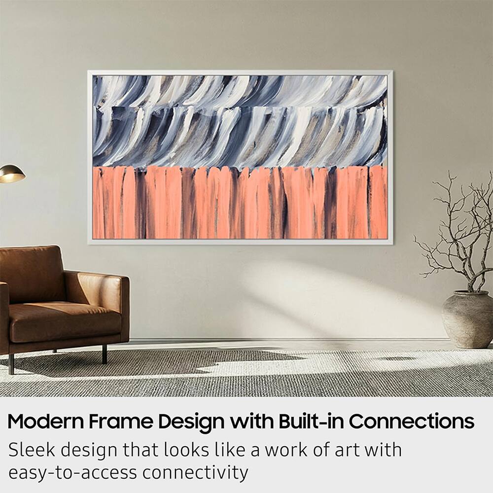 Modern Frame Design with Built-in Connections  
Sleek design that looks like a work of art with easy-to-access connectivity