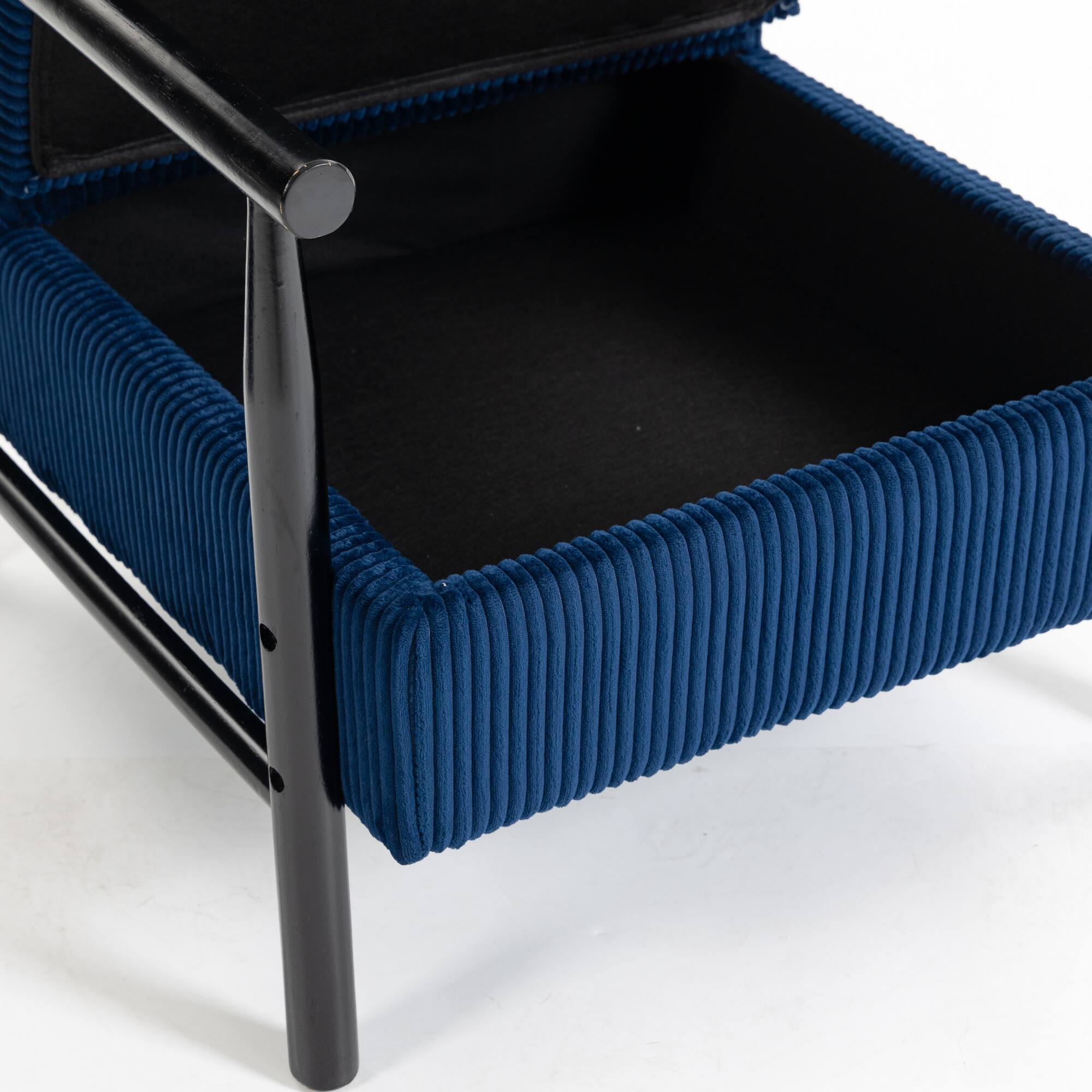 Alt View 2. GOODSILO - Modern Upholstered Accent Armchair with Hidden Storage and Waist Support Cushion for Living Room Bedroom - Antique Blue.